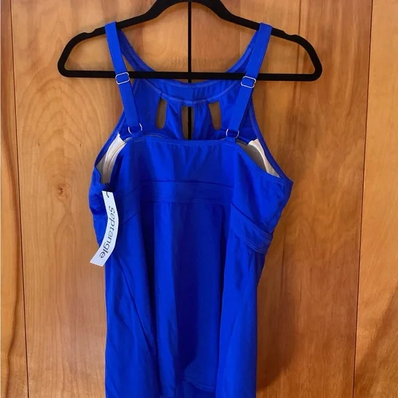 Women's Blue Halter Swim Top - Picture 3 of 6